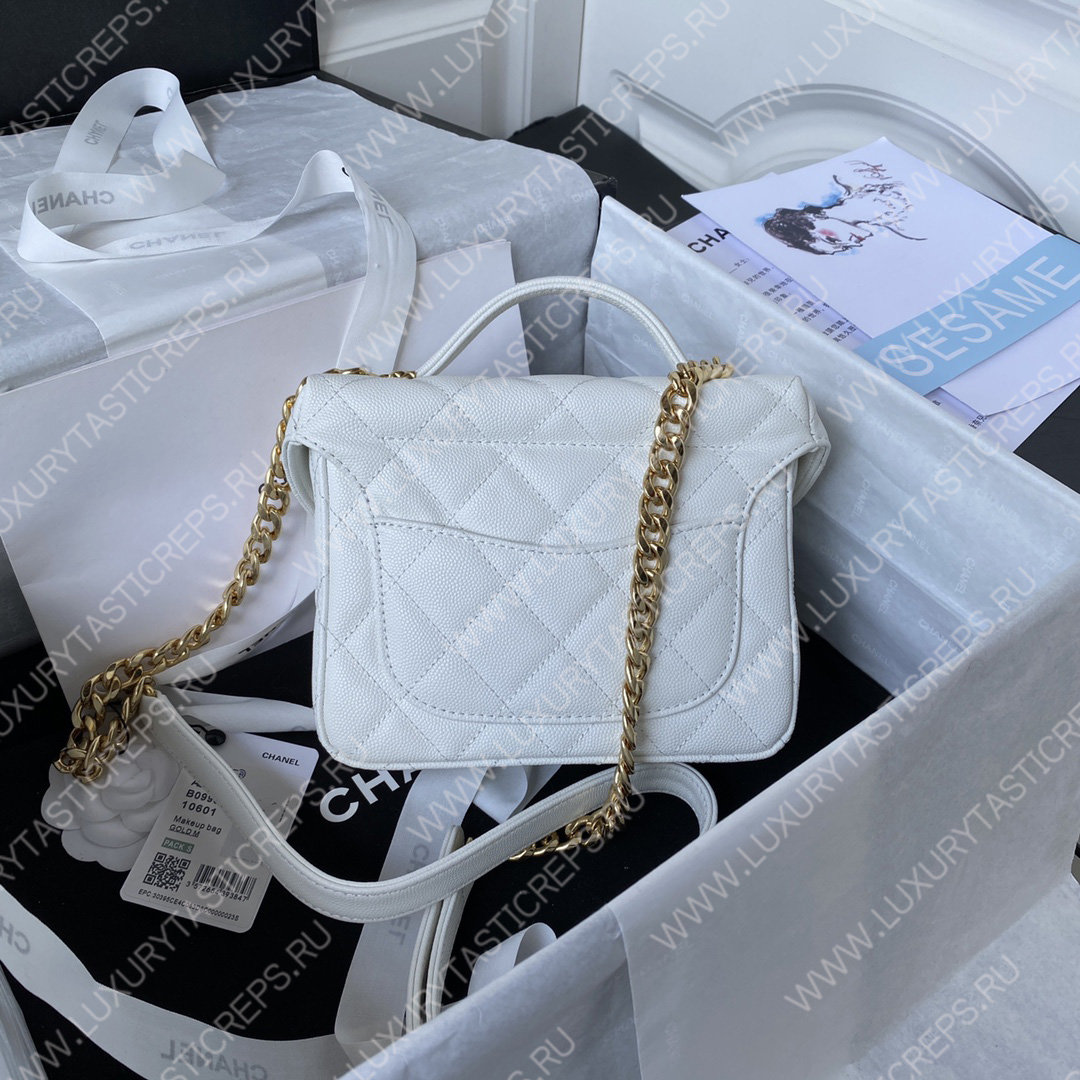 Ch*el small vanity case white as3729