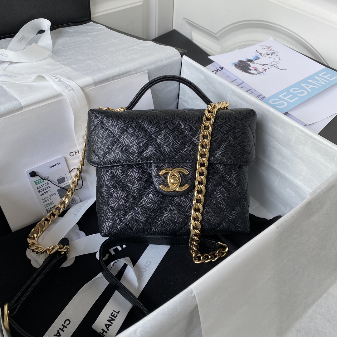 Ch*el small vanity case black as3729