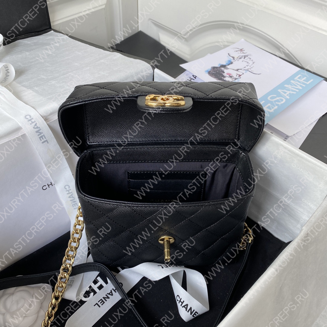 Ch*el small vanity case black as3729