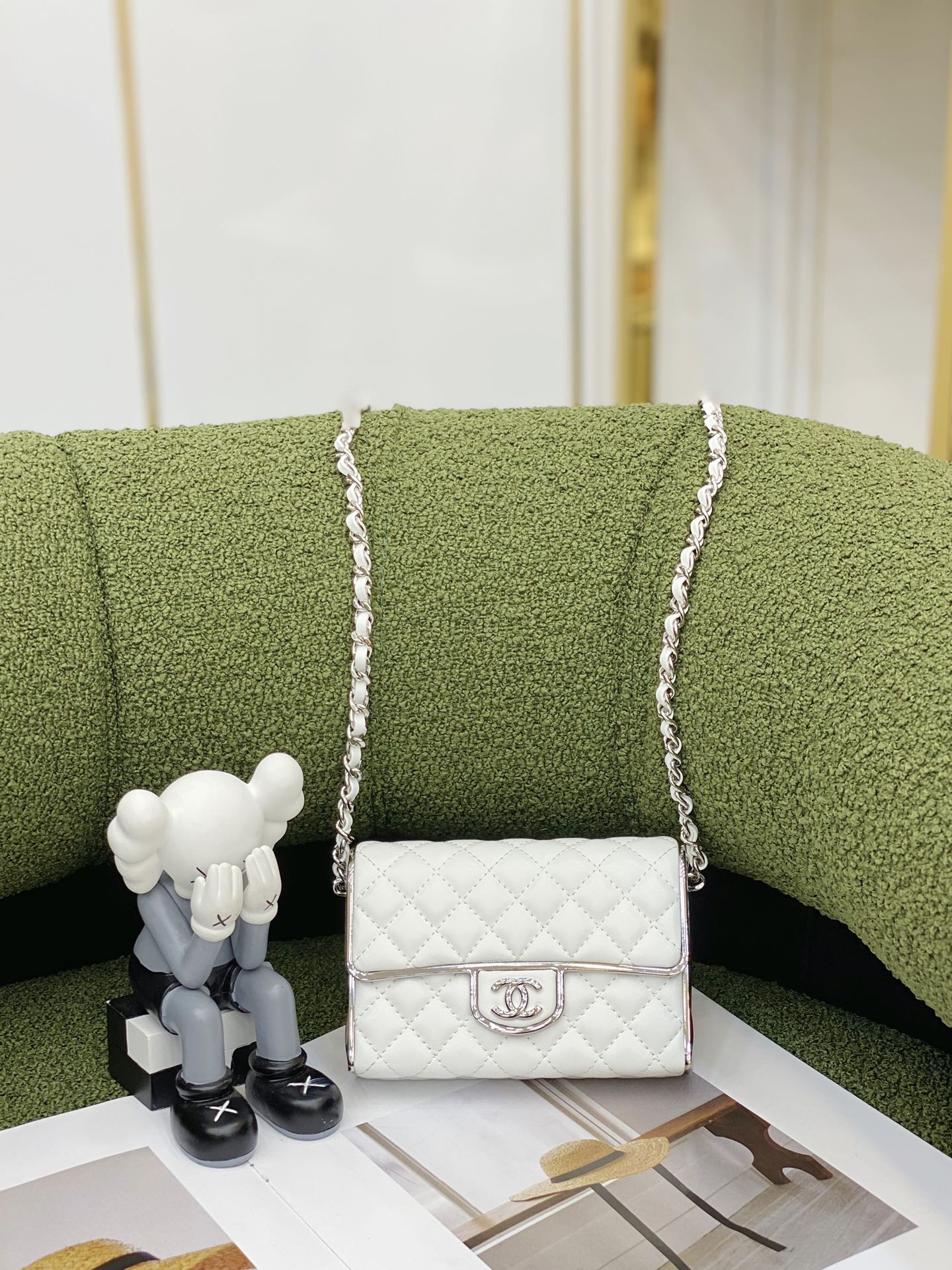 Ch*el mini flap bag white as3897