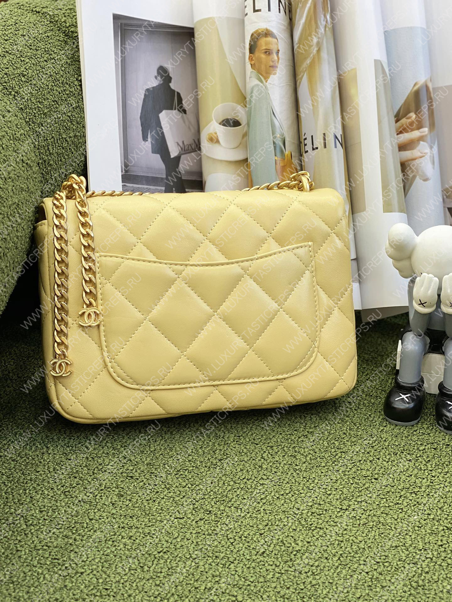 Ch*el mini flap bag yellow as3748