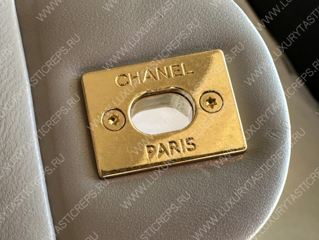 Ch*el pearl crush mini flap bag white as1160