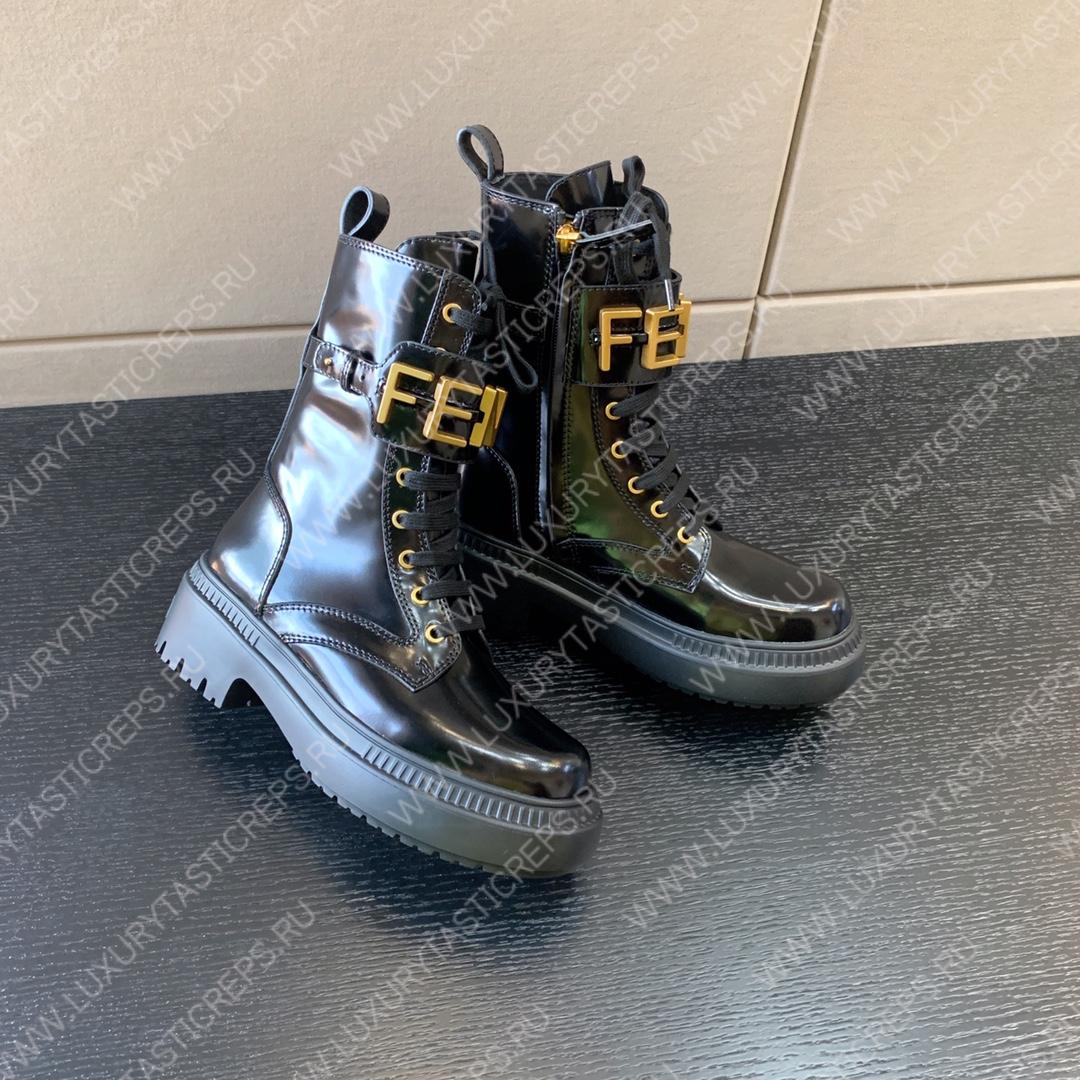 F**di leather biker boots black 8t8355