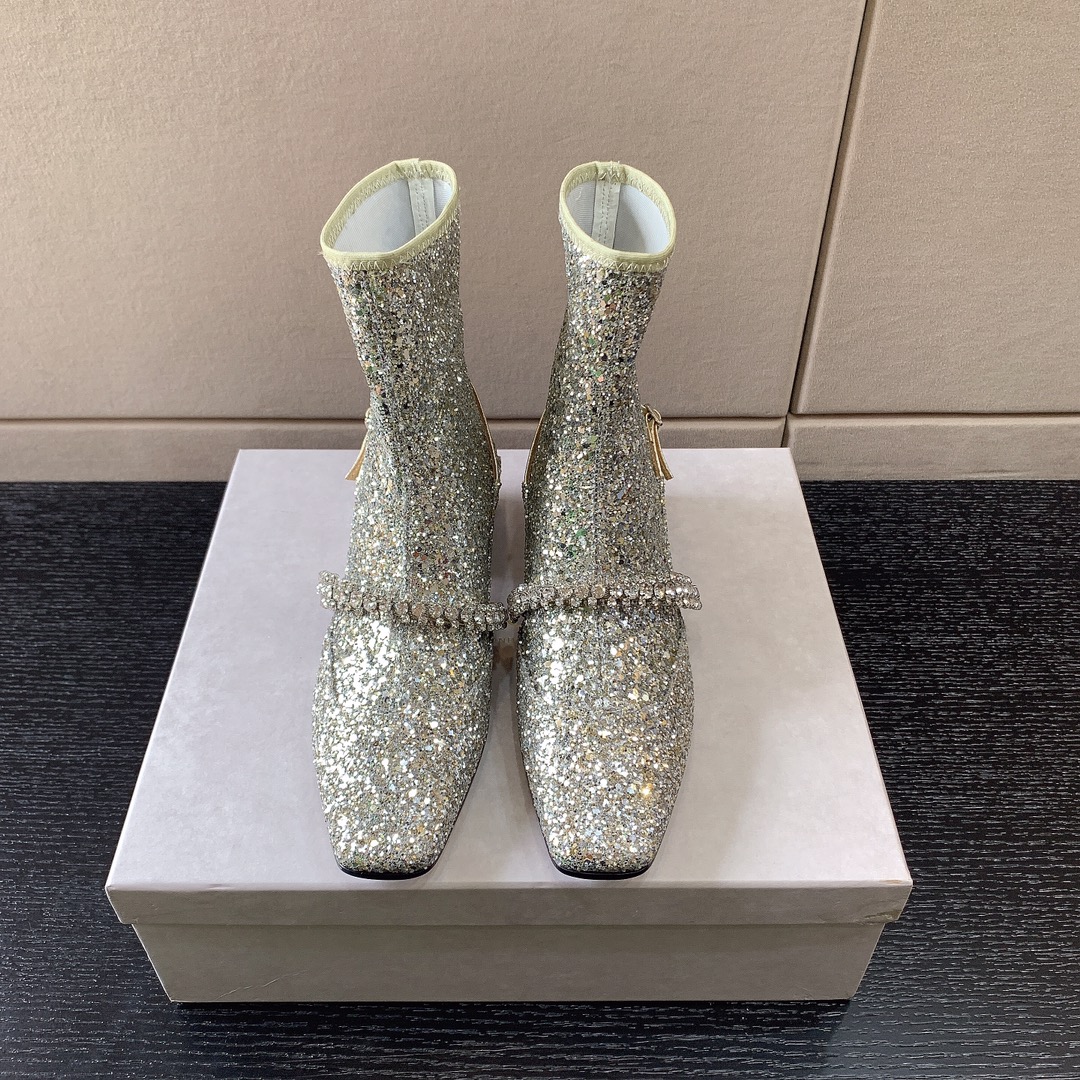 JIMMY CHOO CRUZ FLAT BOOTS LIGHT GOLD CRUZFLATWQF