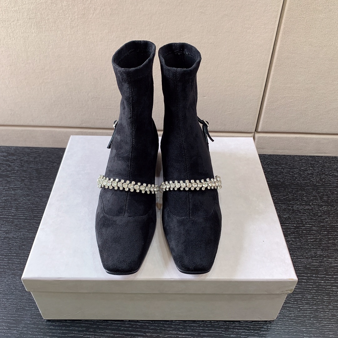JIMMY CHOO CRUZ FLAT BOOTS BLACK CRUZFLATWQF