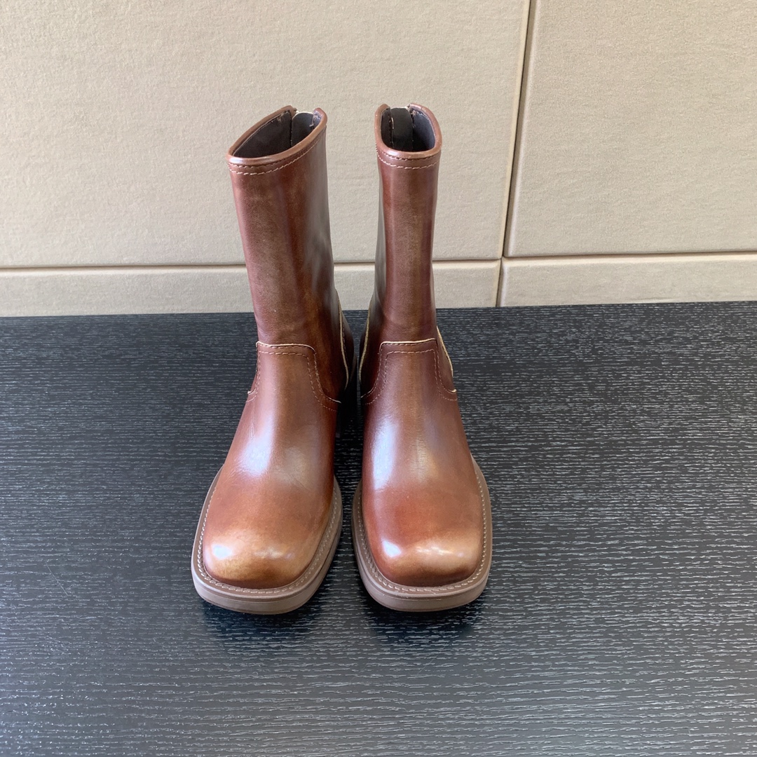MIU MIU LEATHER BOOTIES SIENNA 5U795D