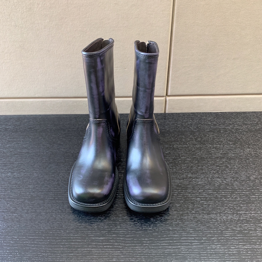 MIU MIU LEATHER BOOTIES BLACK 5U795D