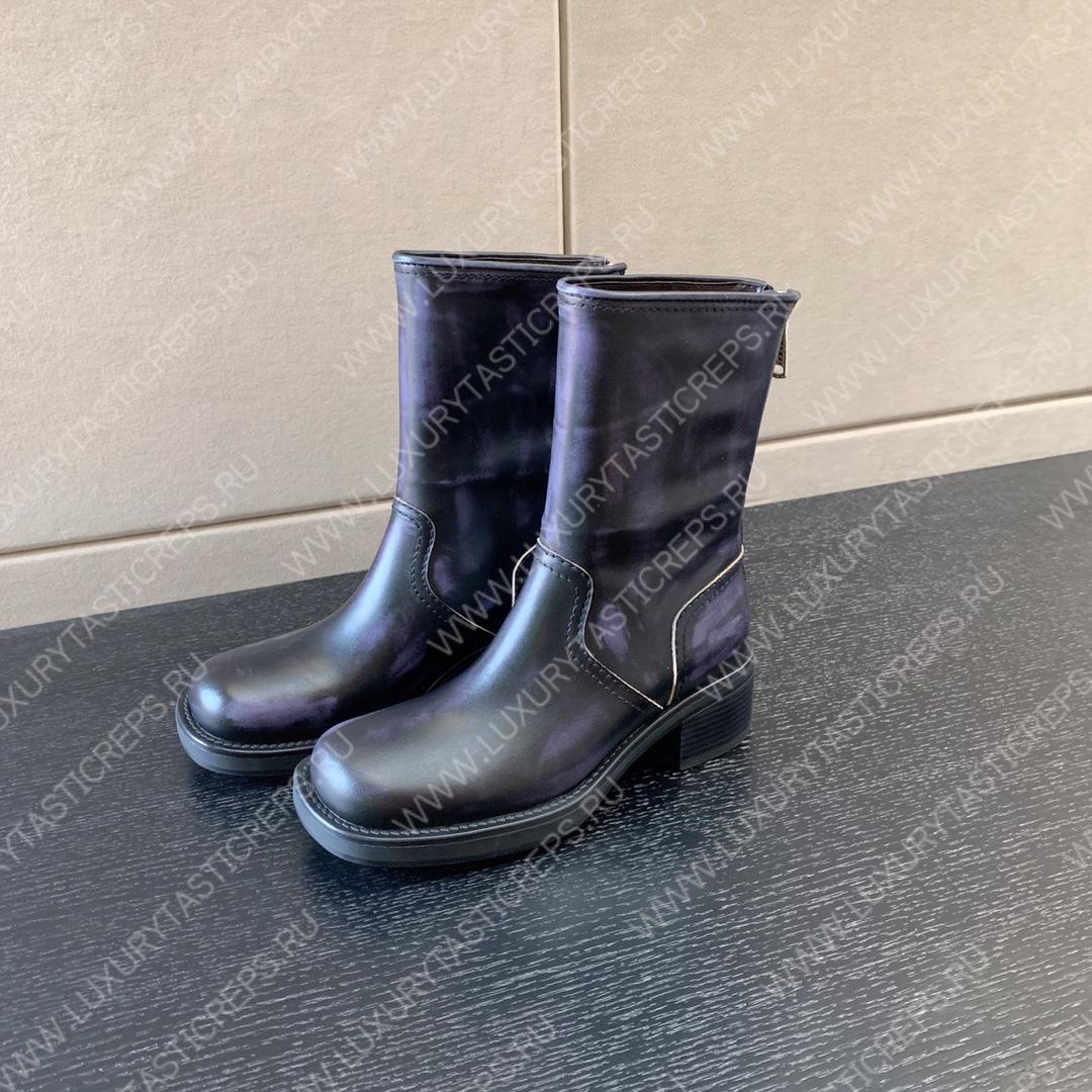 MIU MIU LEATHER BOOTIES BLACK 5U795D