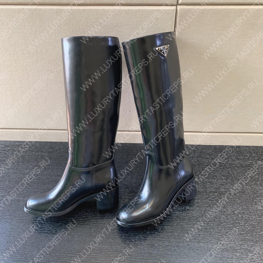 Pra*a leather and nylon boots black 1w411m
