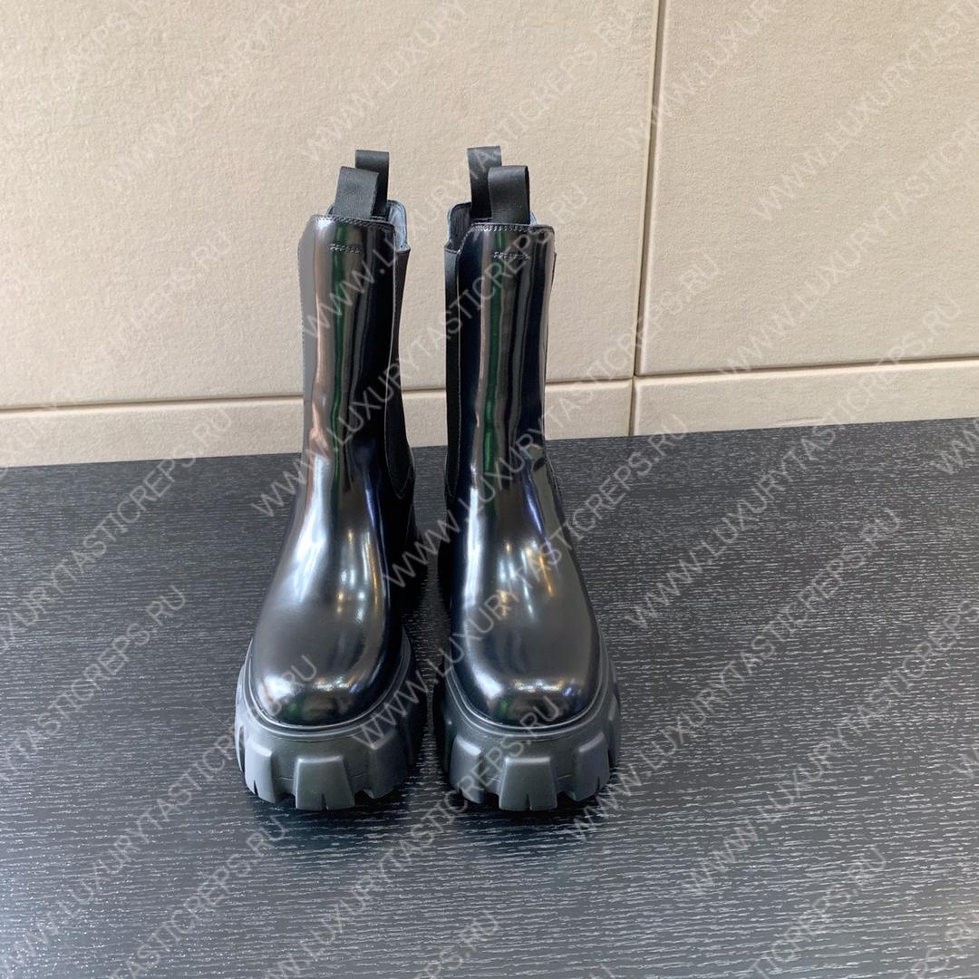 Pra*a monolith brushed leather boots black 1u749m
