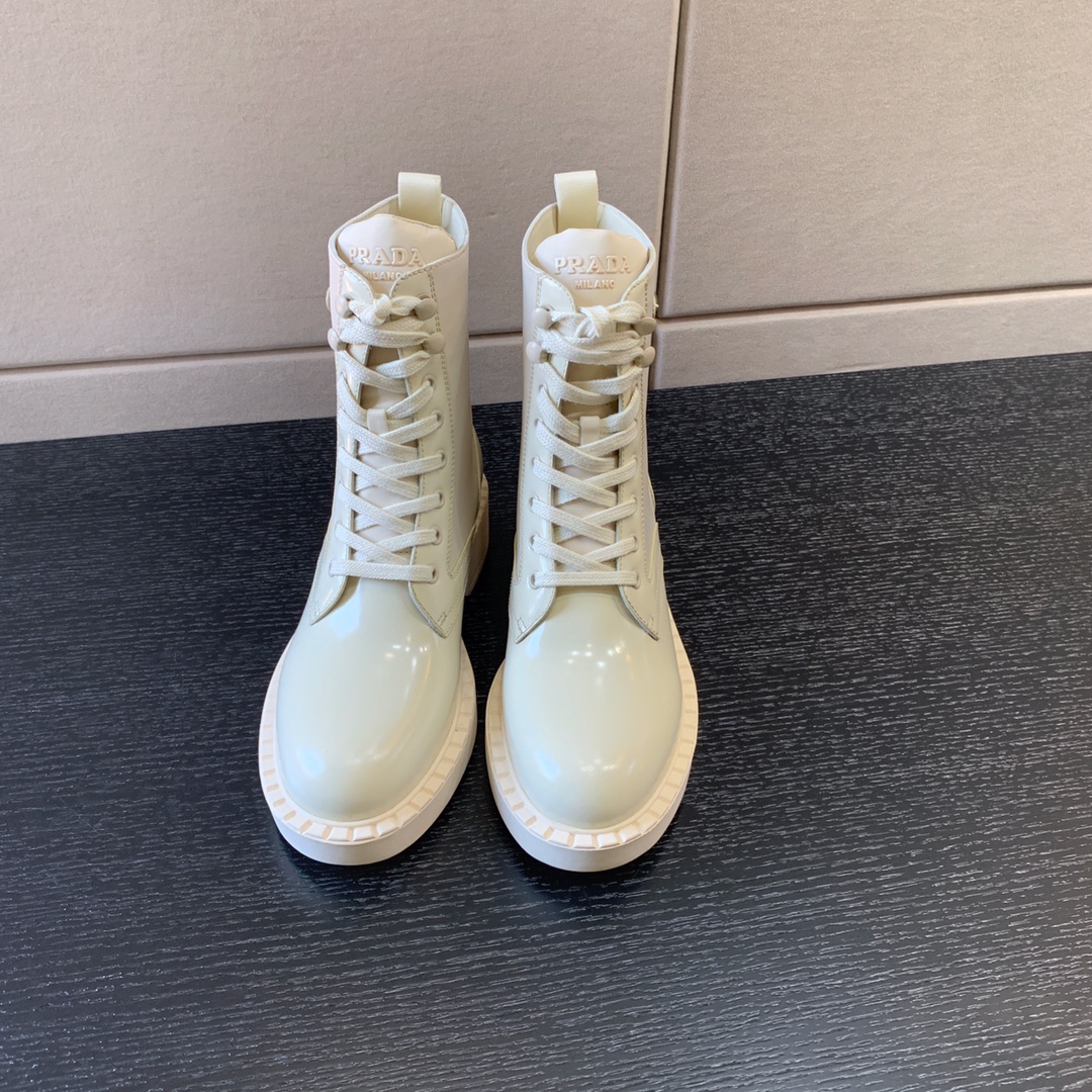 Pra*a brushed leather and re-nylon boots 1t782m