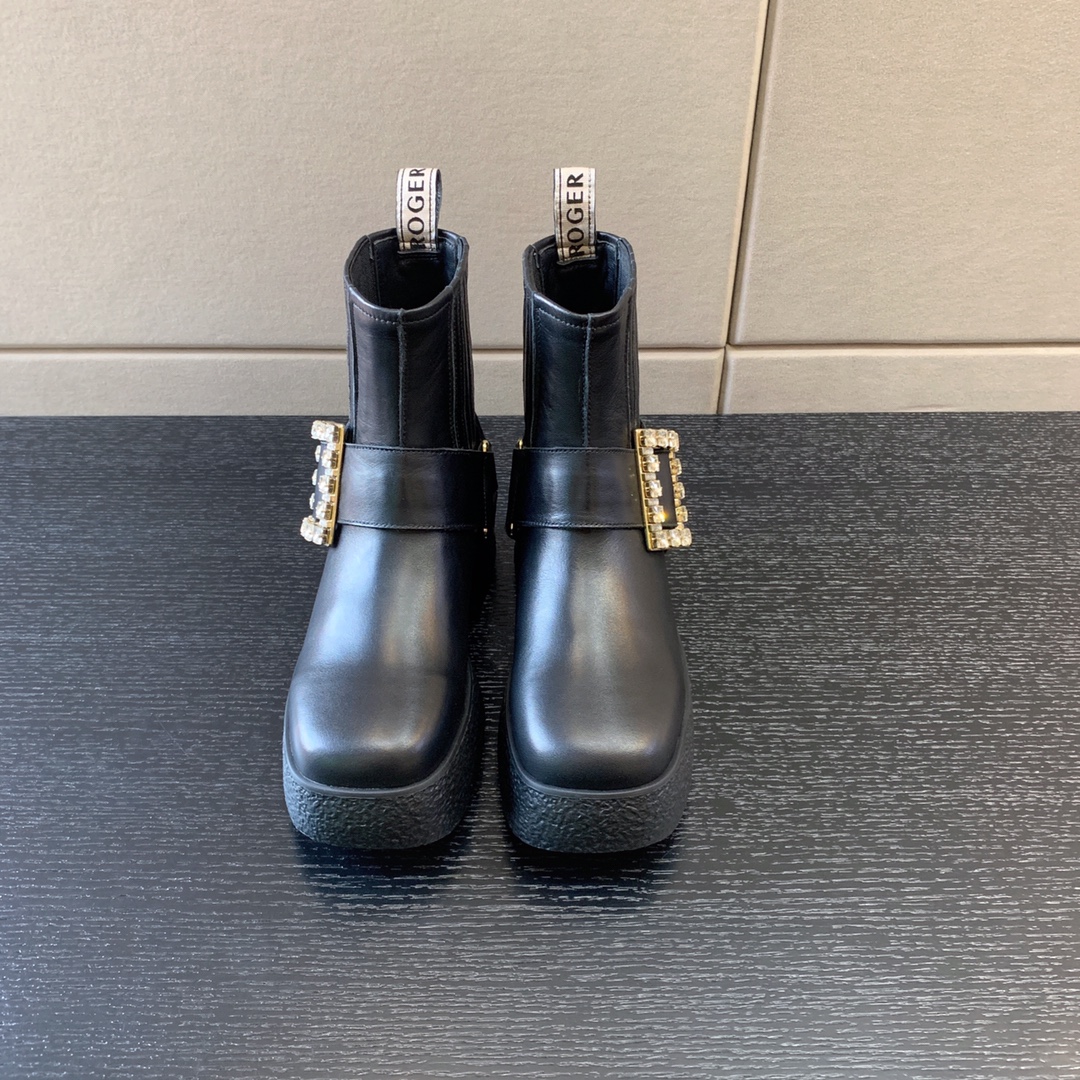 ROGER VIVIER VIV RANGERS ANKLE BOOTS BLACK RVW64233920QGW