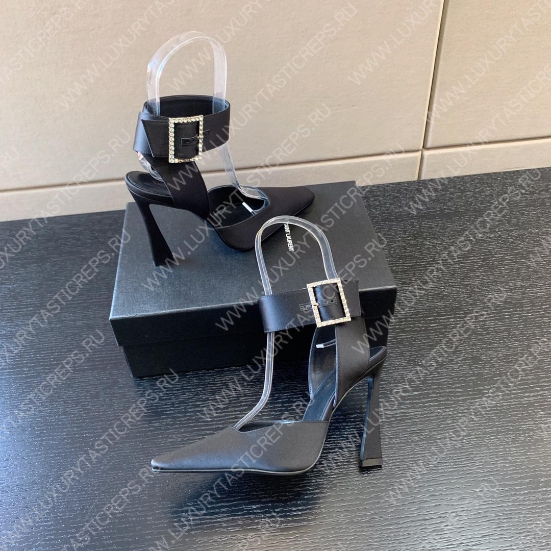 YVES SAINT LAURENT FANNY SLINGBACK SANDALS BLACK 7176081UU001000