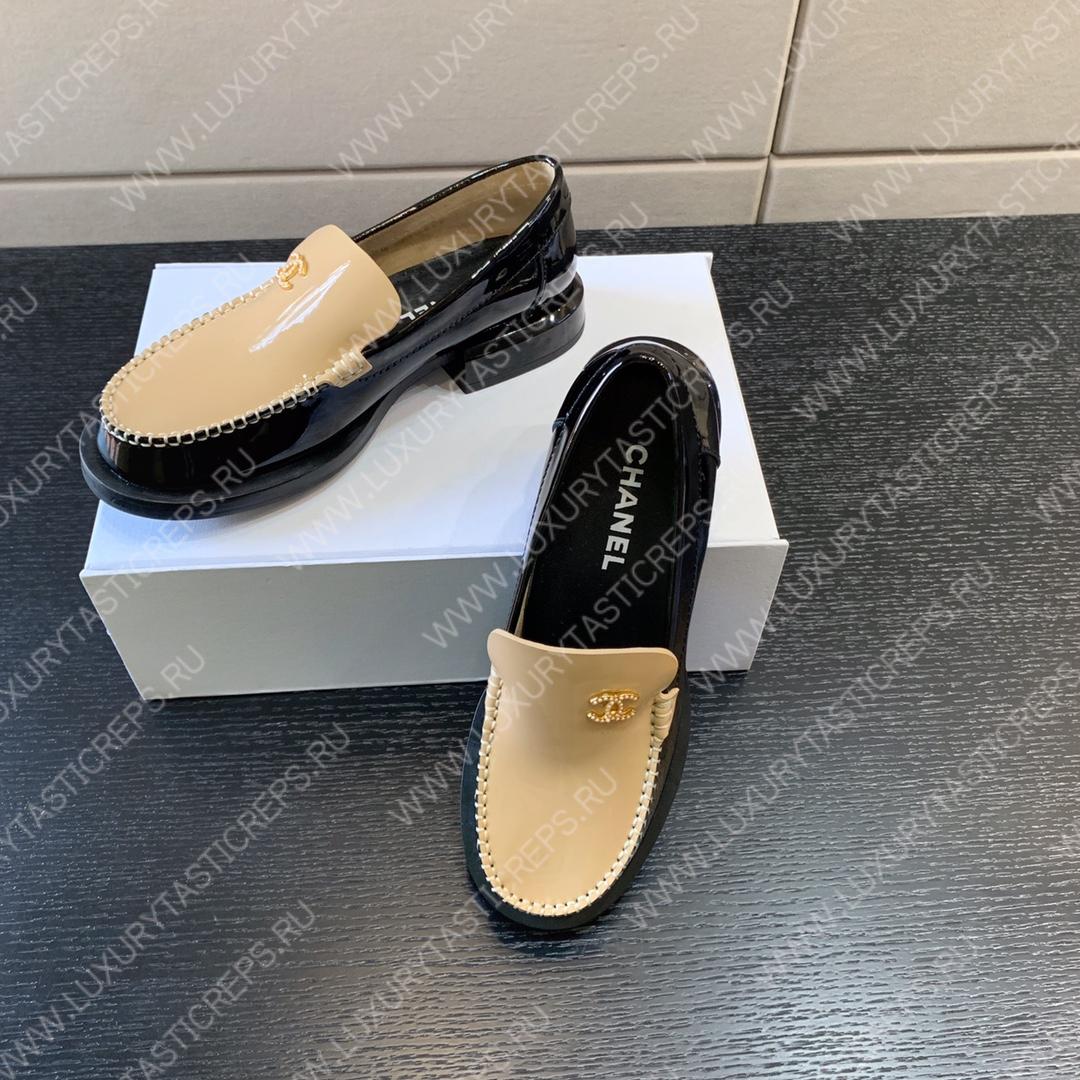 Ch*el loafers beige g39447