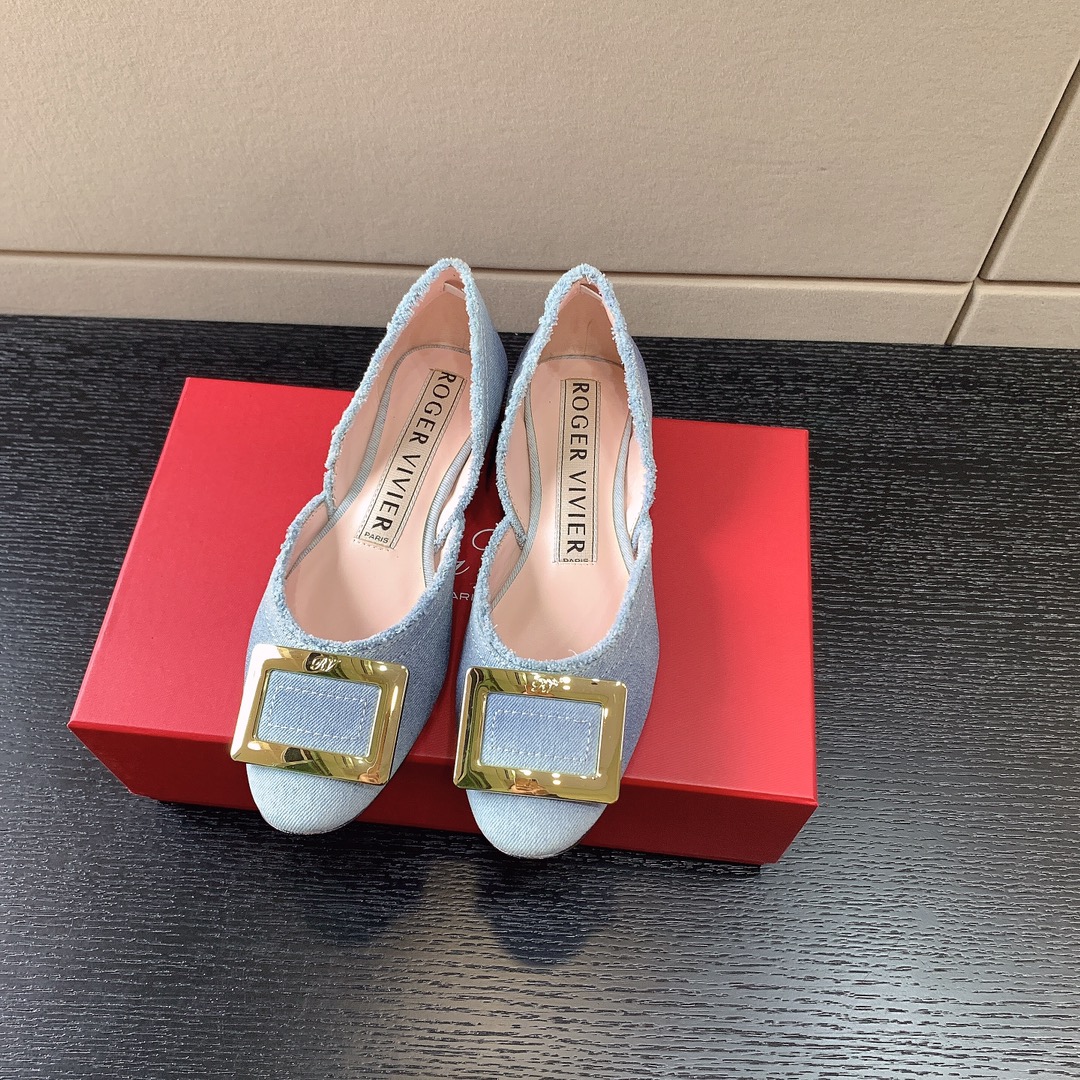 ROGER VIVER DORSAY BALLERINAS LIGHT BLUE RVW6683