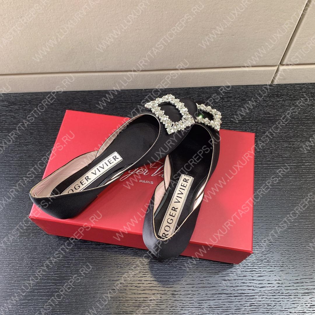 ROGER VIVIER BUCKLE BALLERINAS BLACK RVW6683