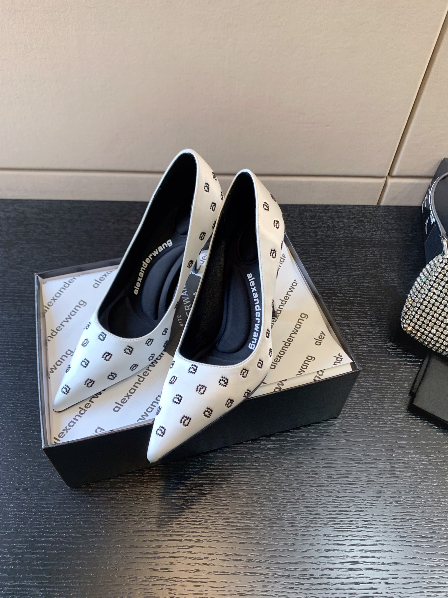ALEXANDER WANG DELPHINE HEELS LEATHER WHITE 231187F
