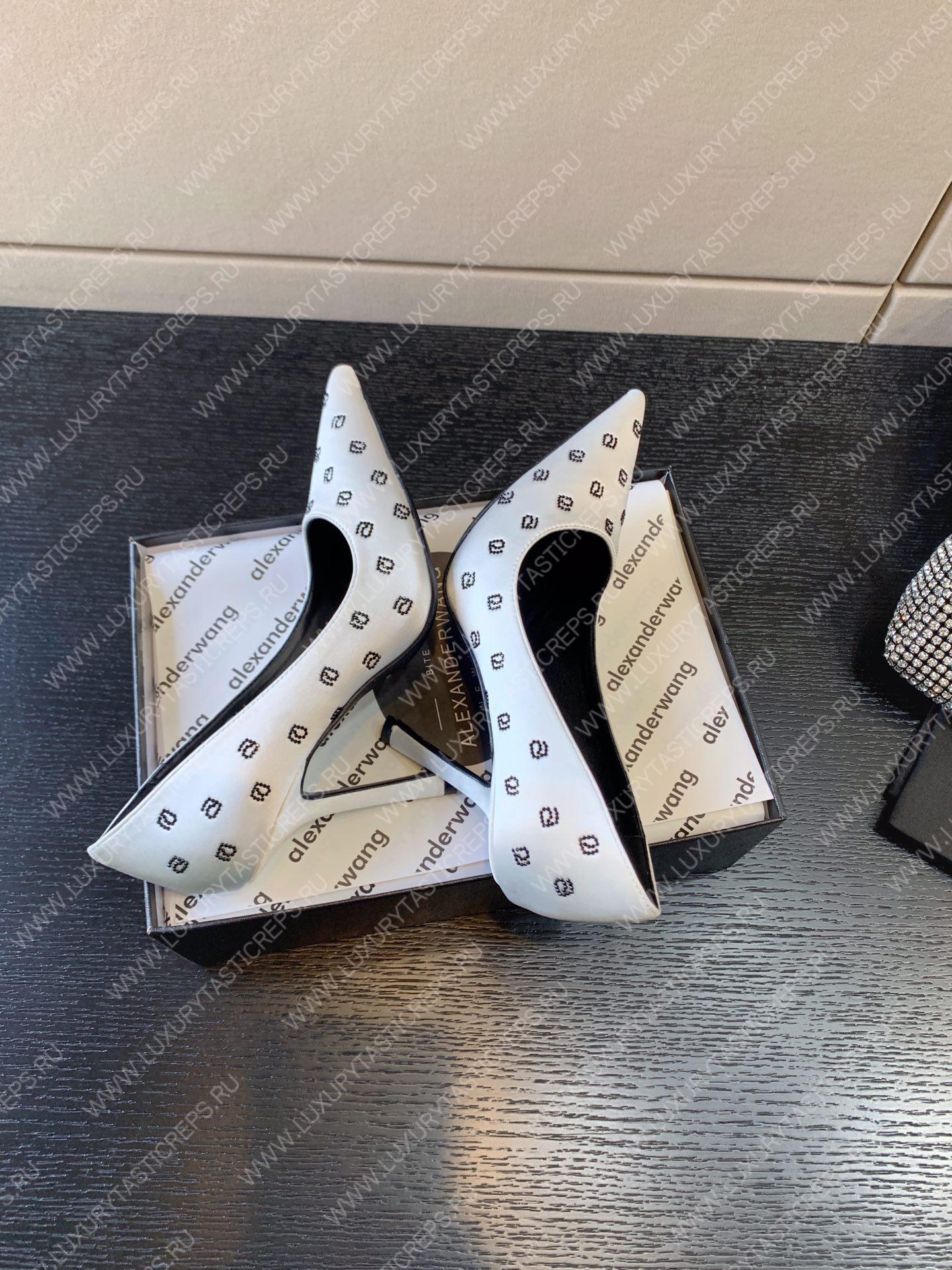 ALEXANDER WANG DELPHINE HEELS LEATHER WHITE 231187F