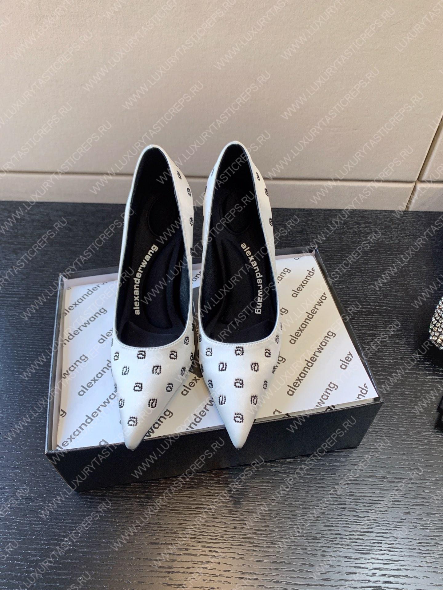 ALEXANDER WANG DELPHINE HEELS LEATHER WHITE 231187F