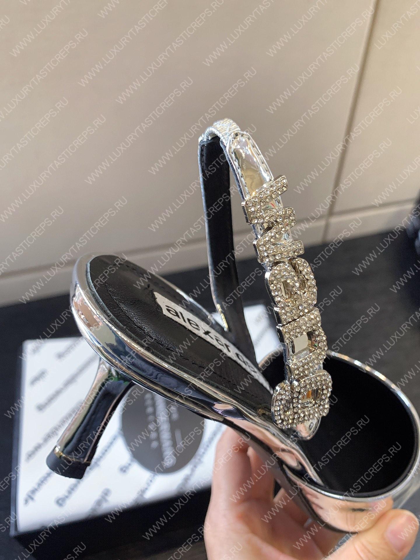 ALEXANDER WANG DELPHINE PUMPS LEATHER SILVER 30123P