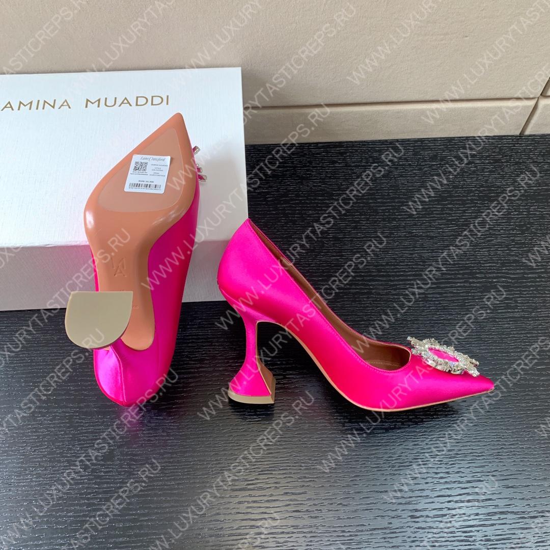 AMINA MUADDI BEGUM PATENT LEATHER PUMPS PINK AM8001