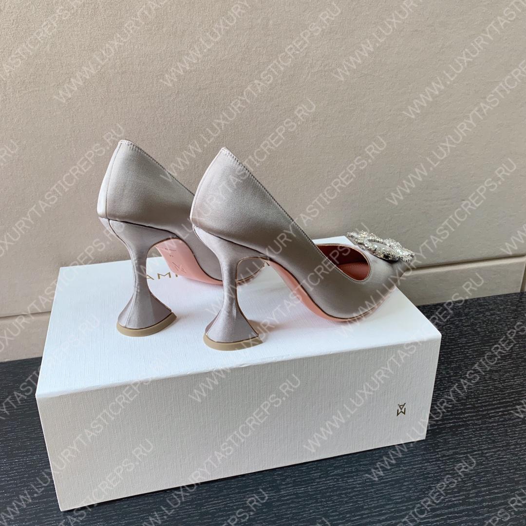 AMINA MUADDI BEGUM PATENT LEATHER PUMPS ANTIQUE METALLIC AM8001