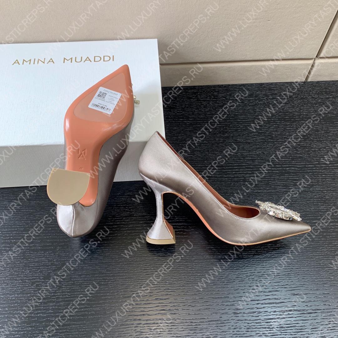 AMINA MUADDI BEGUM PATENT LEATHER PUMPS ANTIQUE METALLIC AM8001