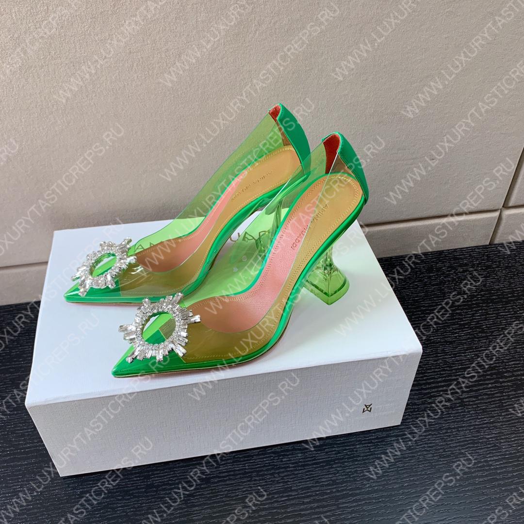 AMINA MUADDI BEGUM GLASS PUMP EMERALD GREEN AM8002