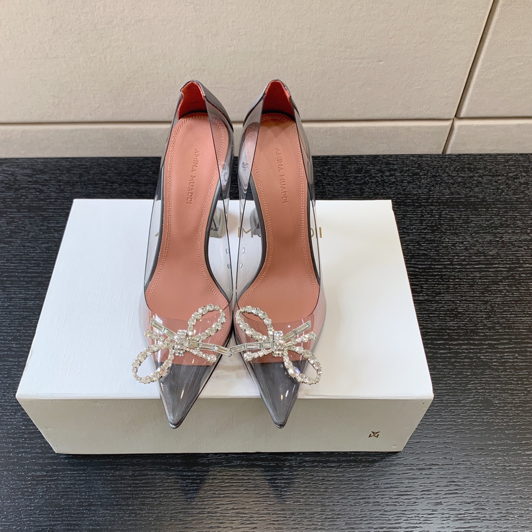 AMINA MUADDI ROSIE GLASS PUMP GREY AM8003