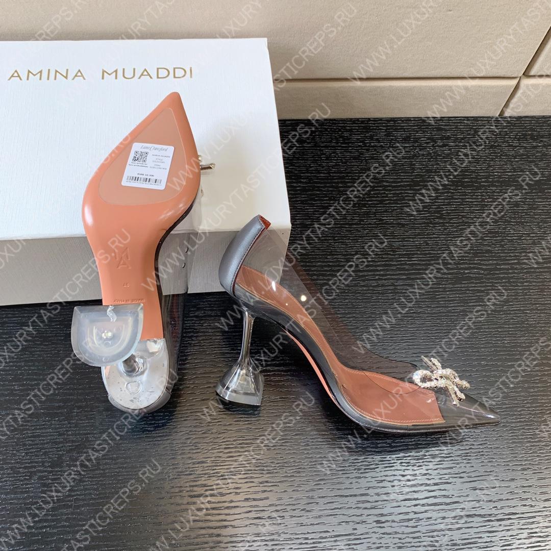 AMINA MUADDI ROSIE GLASS PUMP GREY AM8003