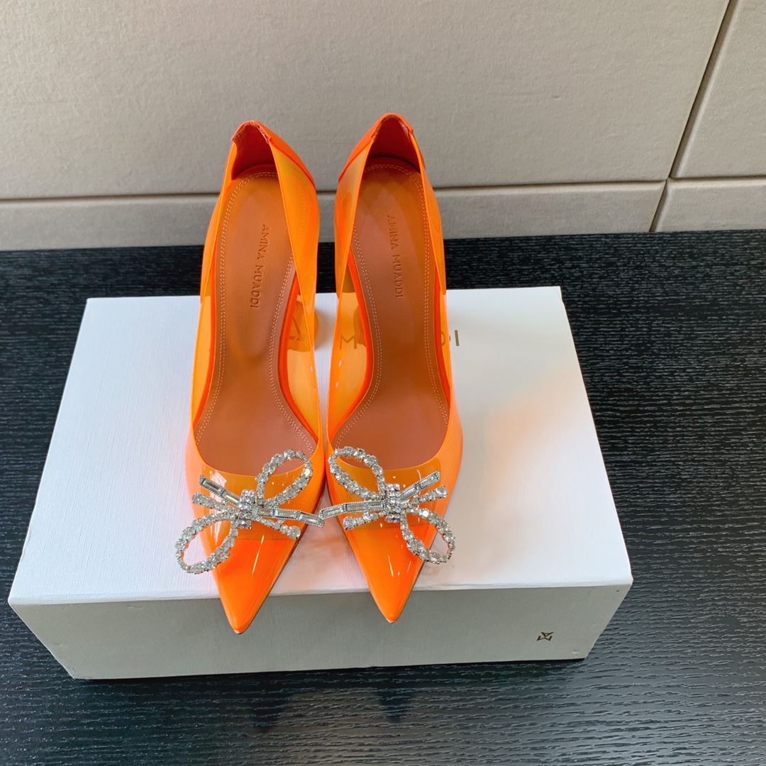 AMINA MUADDI ROSIE GLASS PUMP ORANGE AM8003