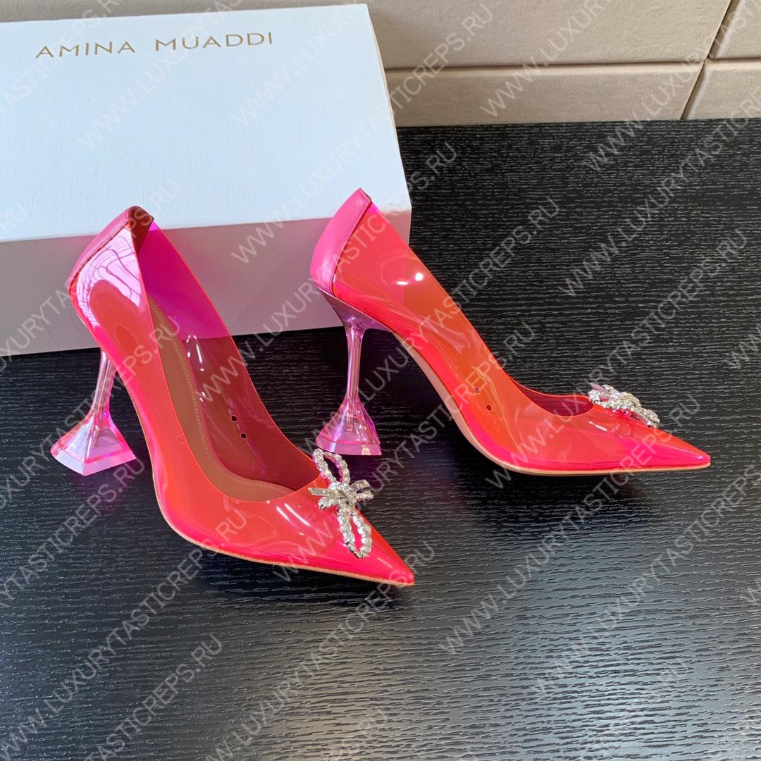 AMINA MUADDI ROSIE GLASS PUMP PINK/RED AM8003