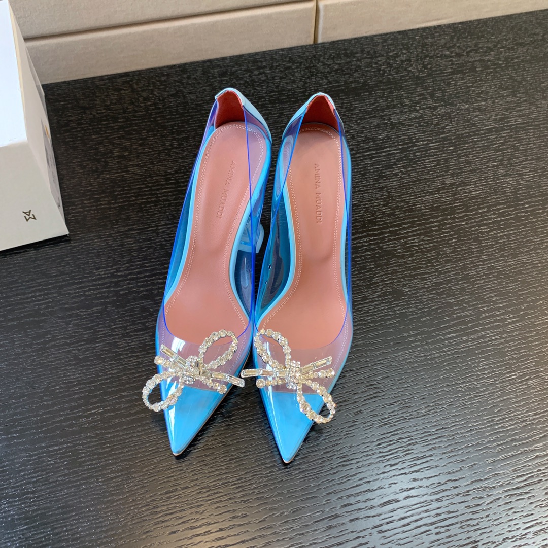 AMINA MUADDI ROSIE GLASS PUMP BLUE AM8003