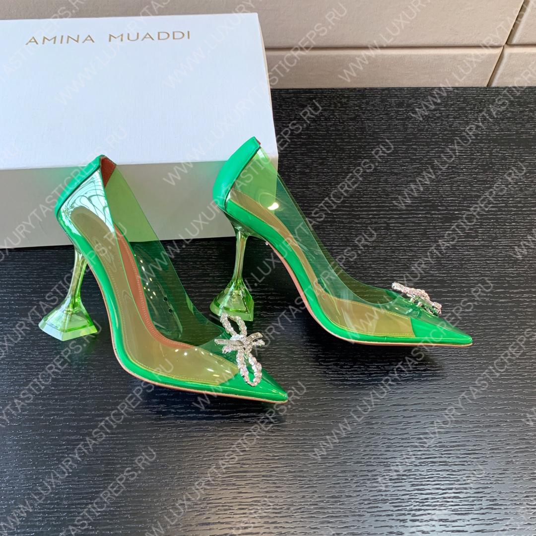 AMINA MUADDI ROSIE GLASS PUMP GREEN AM8003