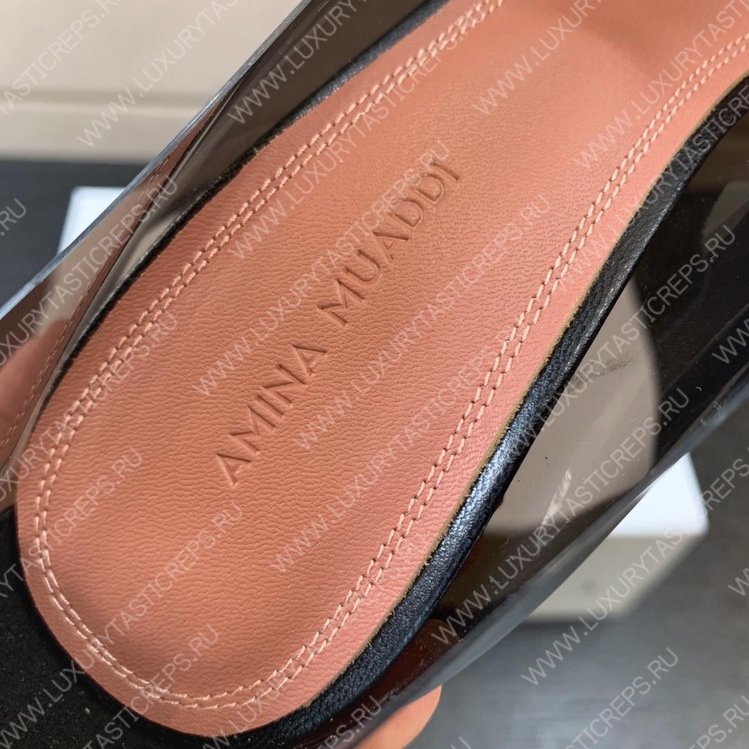 AMINA MUADDI ROSIE GLASS PUMP BLACK AM8003