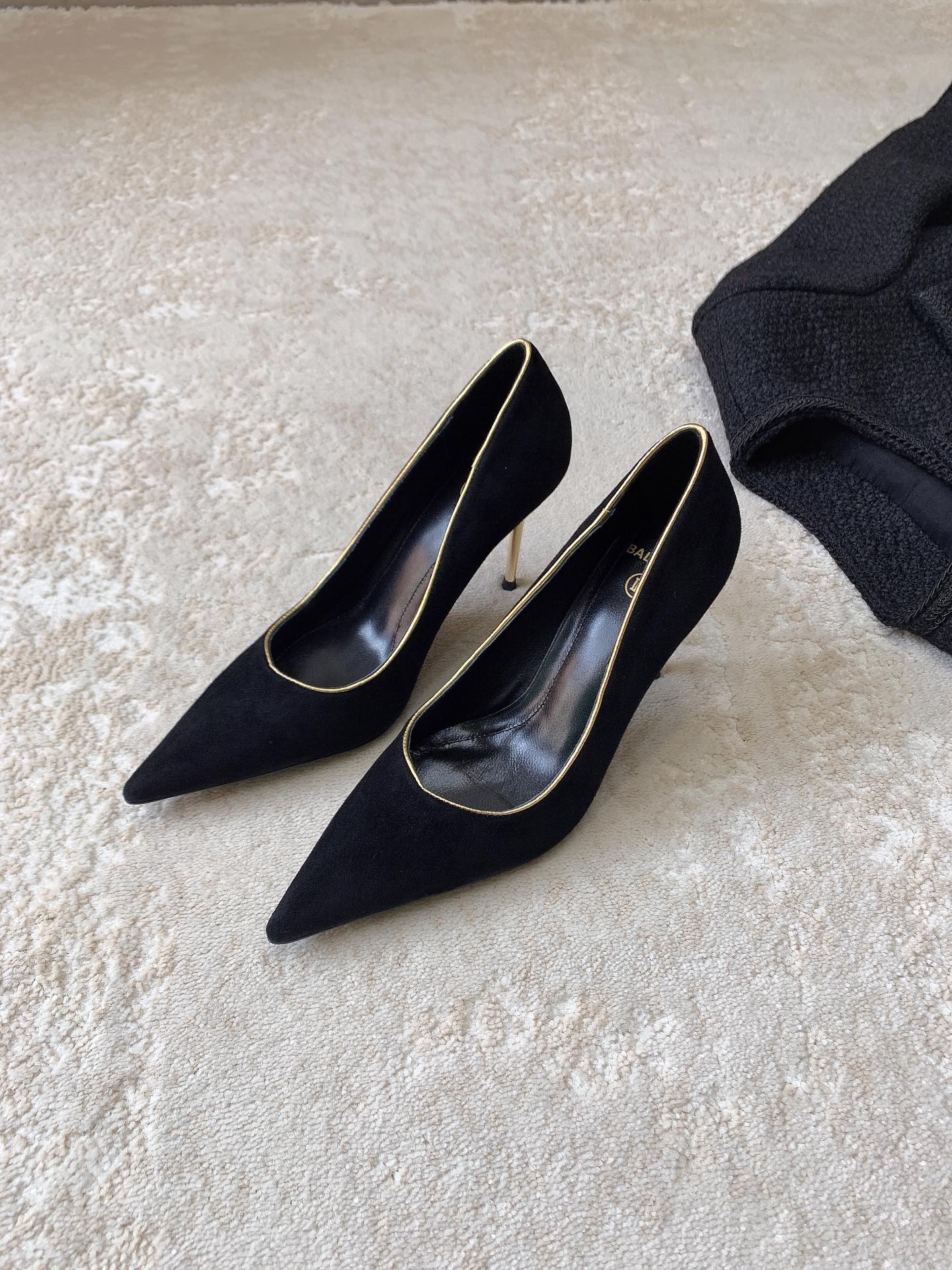 BALMAIN MONETA PUMPS BLACK YN1UA762LDPN