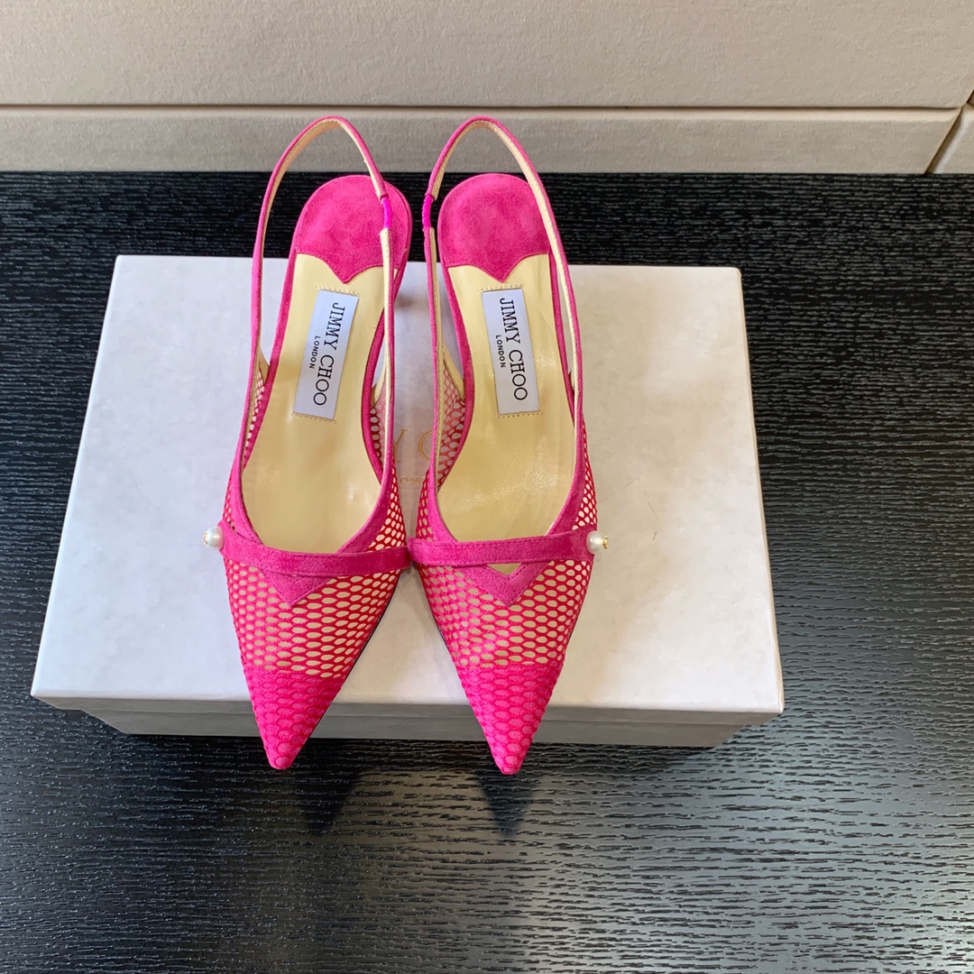 JIMMY CHOO SLINGBACK PUMPS BRIGHT PINK AMITA45NHD