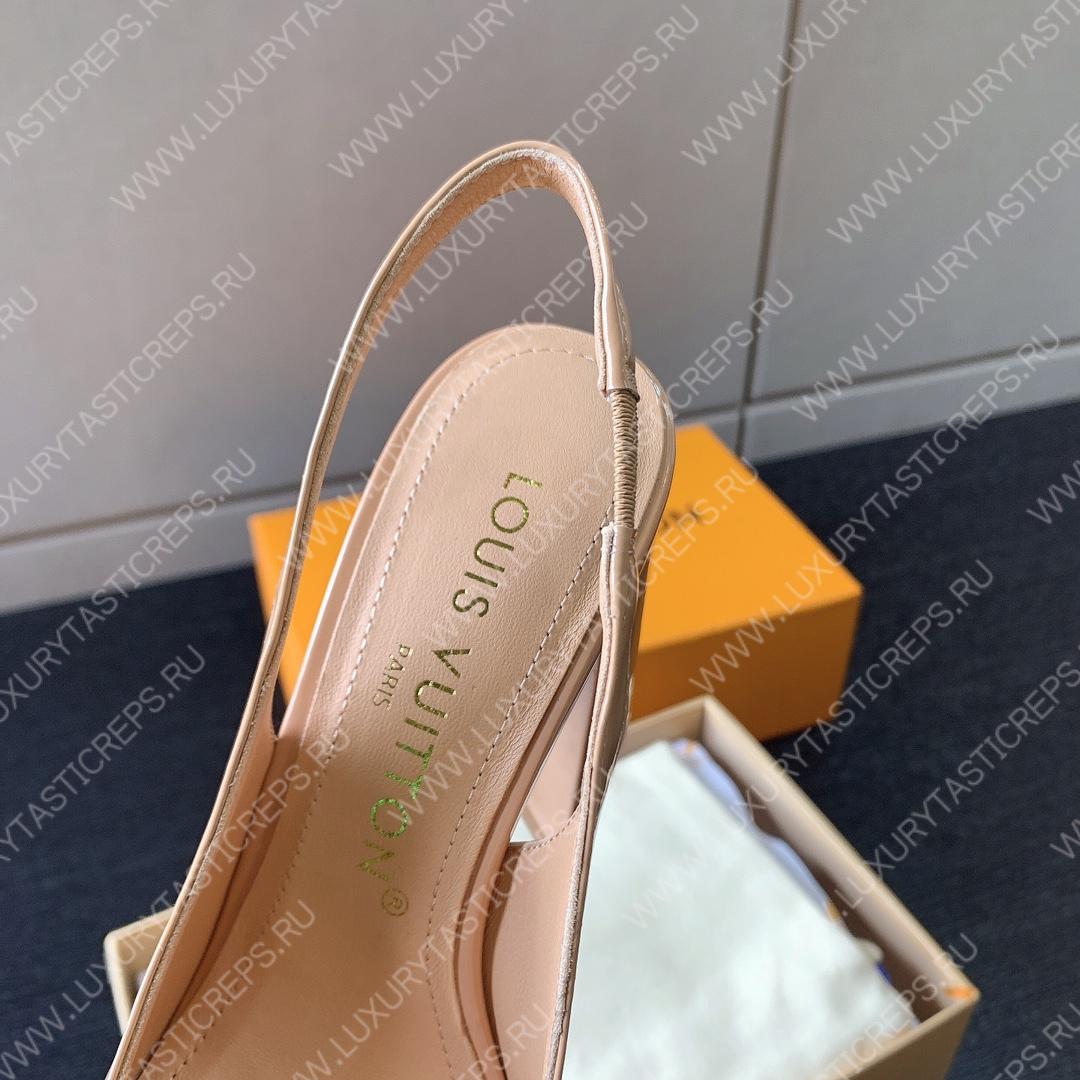 L**is vitton madeleine slingback pumps leather biege 1a65og
