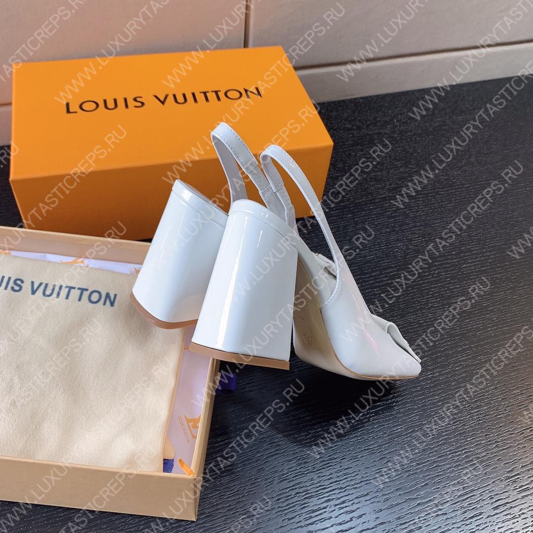 L**is vitton madeleine slingback pumps leather white 1a65og
