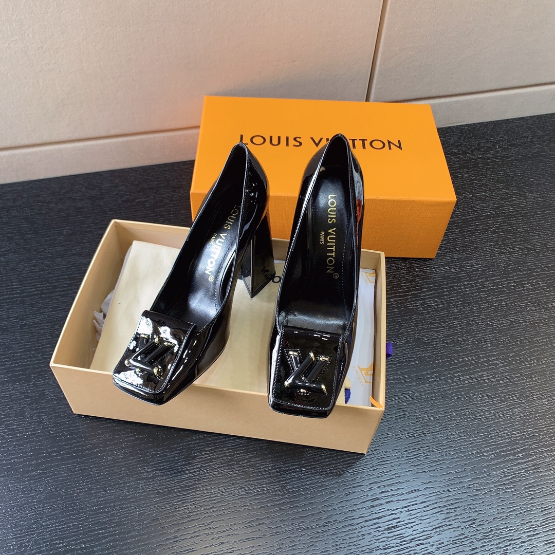 L**is vitton shake pumps leather black 1ab2kc