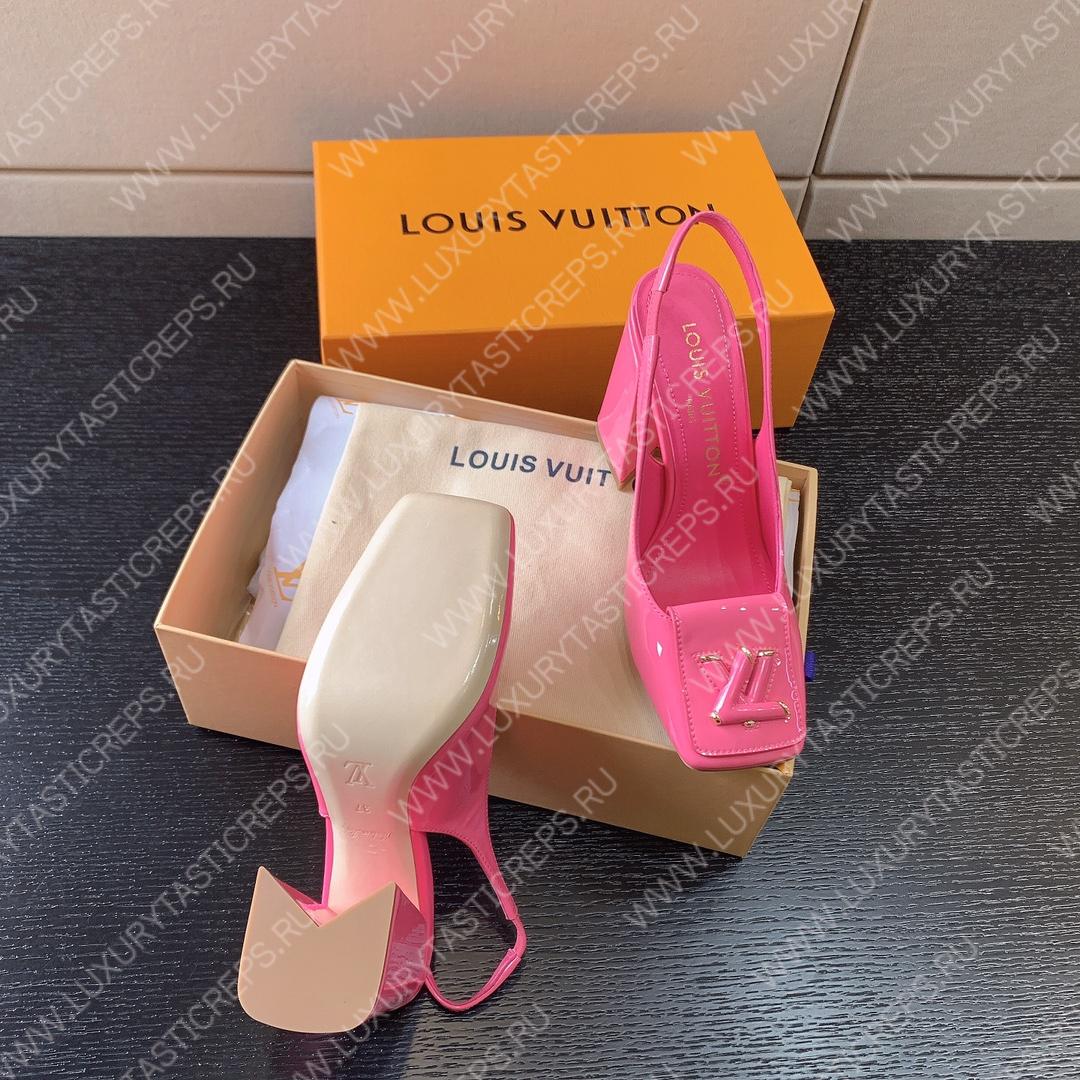 L**is vitton madeleine slingback pumps leather pink 1a65og
