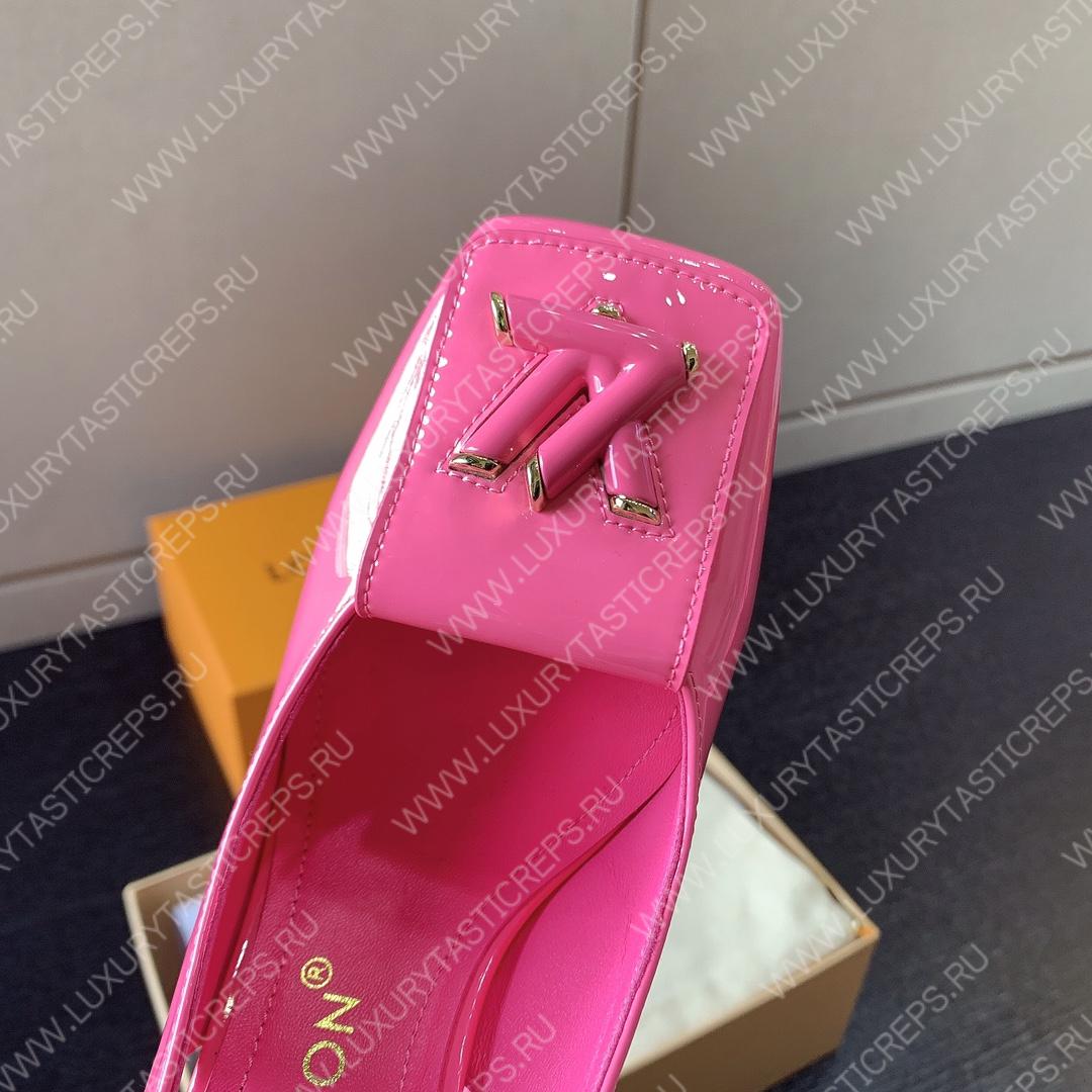 L**is vitton madeleine slingback pumps leather pink 1a65og