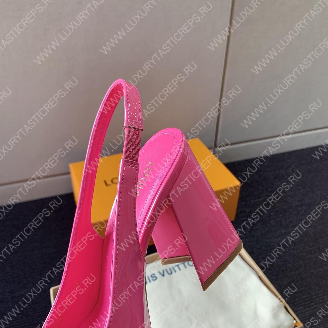 L**is vitton madeleine slingback pumps leather pink 1a65og