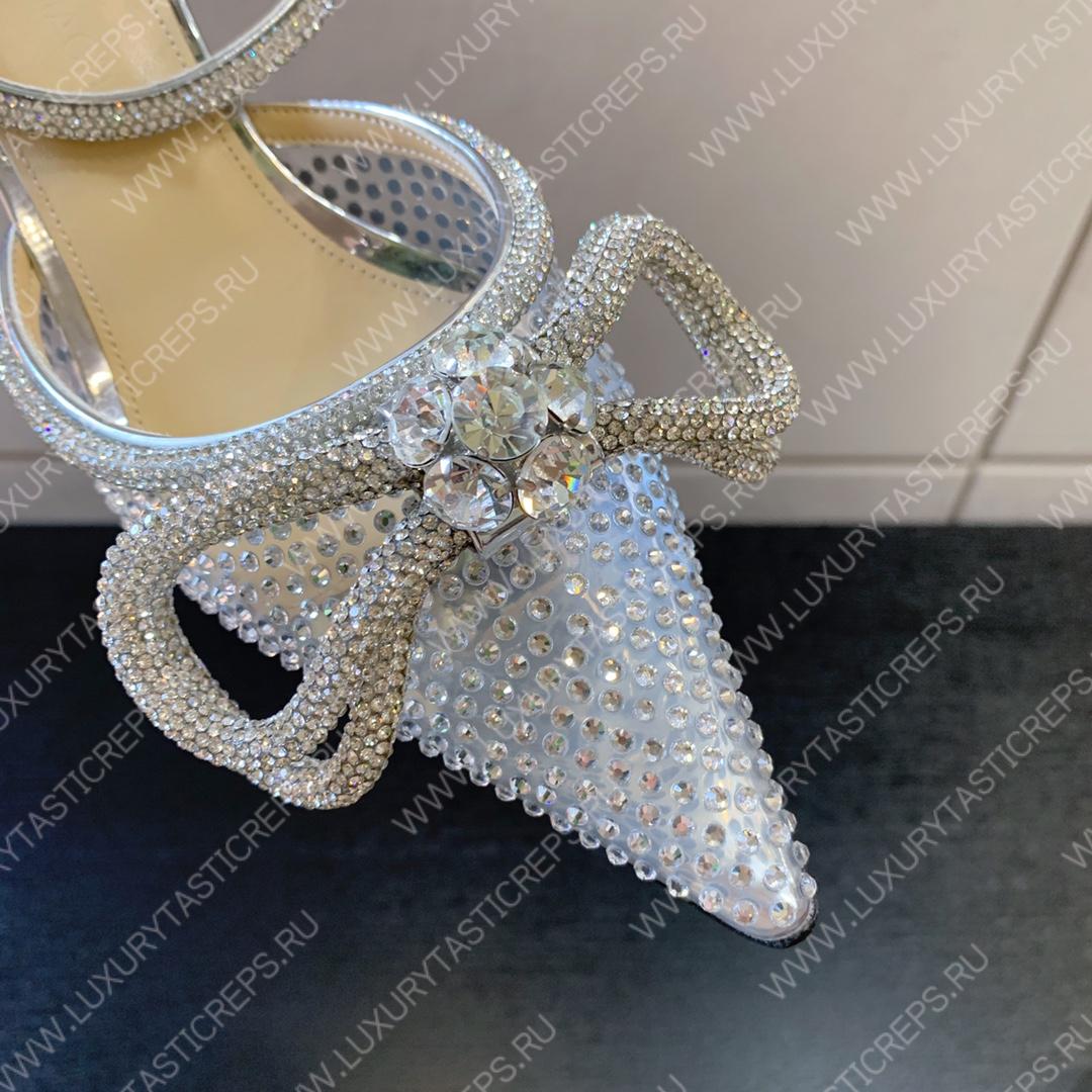 MACH & MACH Double Bow Pumps 110 SILVER
