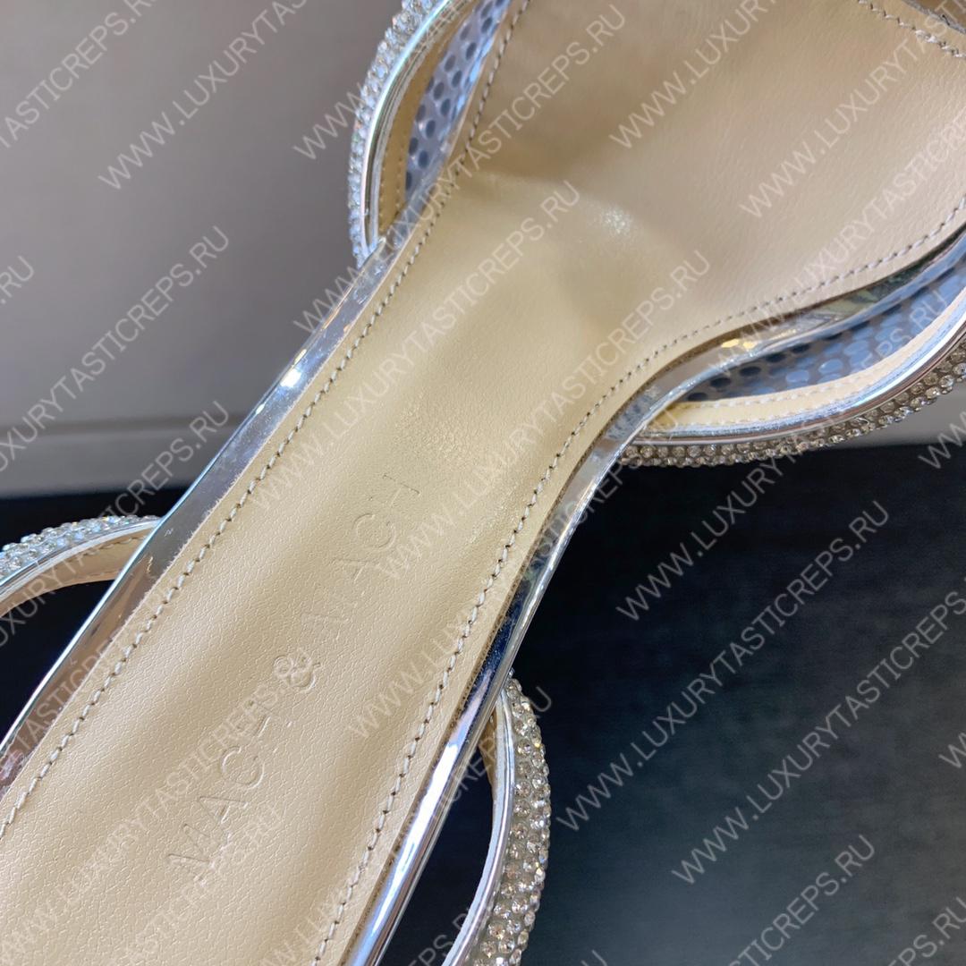 MACH & MACH Double Bow Pumps 110 SILVER