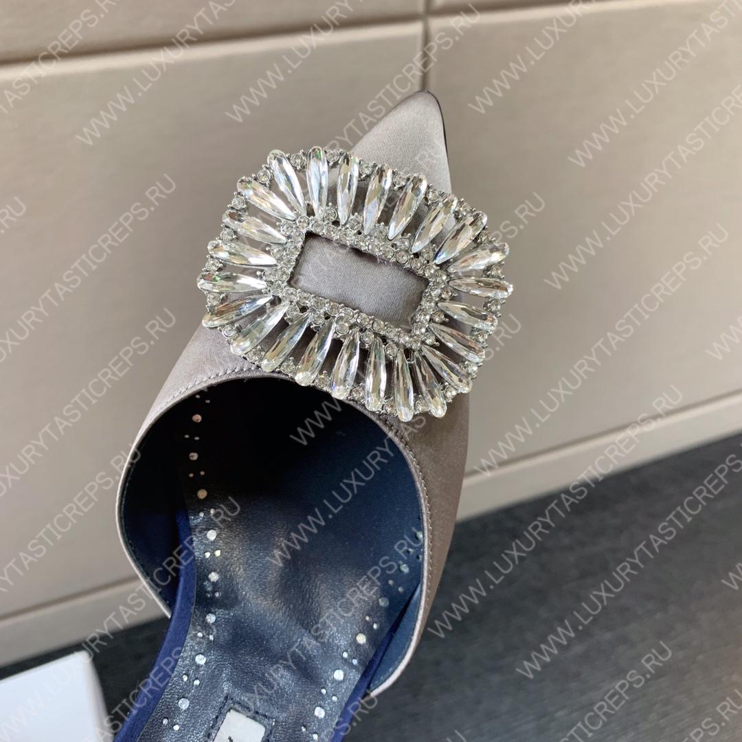 MANOLO BLAHNIK PRIETASLI SLINGBACK PUMPS GRAY 419-0473-0005