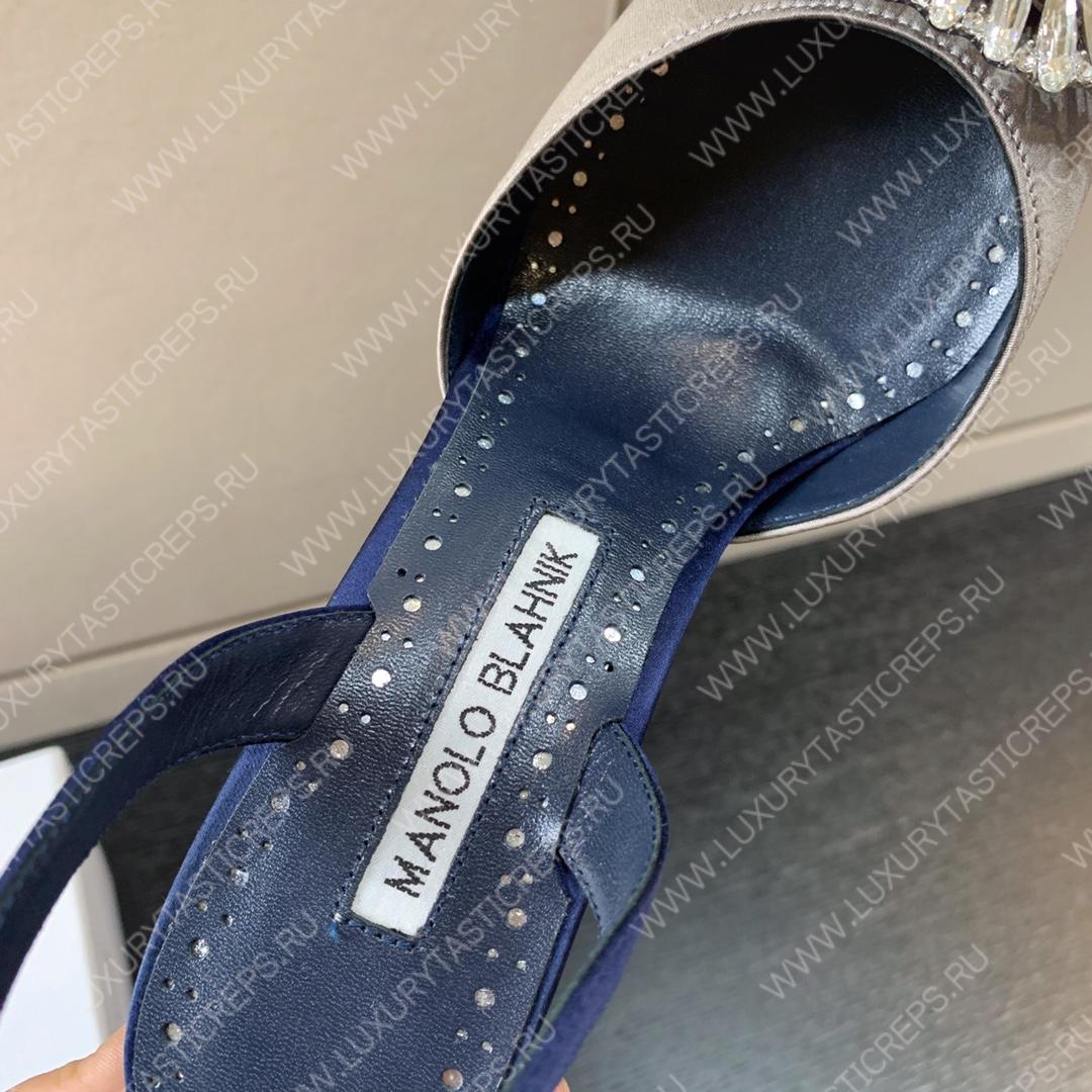 MANOLO BLAHNIK PRIETASLI SLINGBACK PUMPS GRAY 419-0473-0005