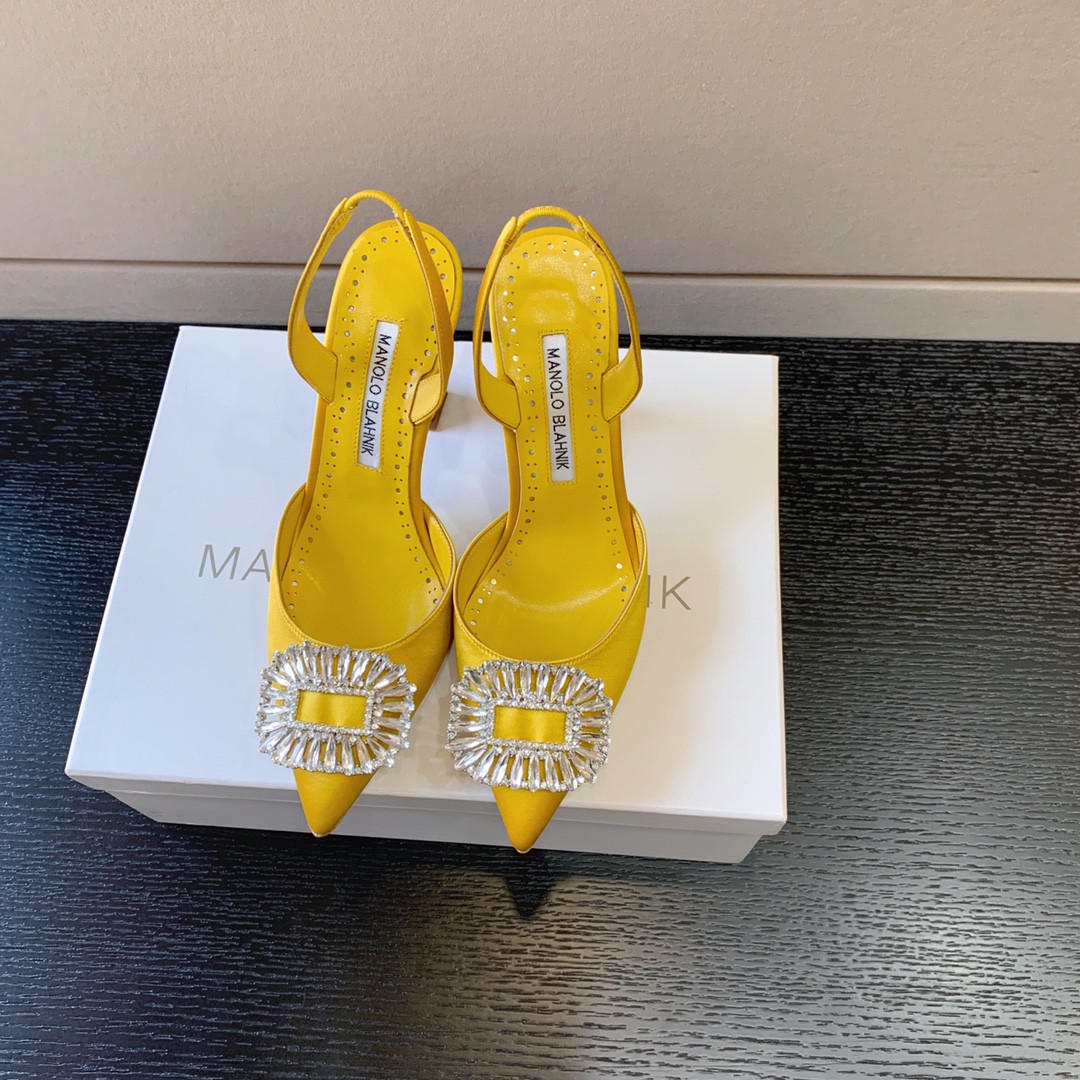 MANOLO BLAHNIK PRIETASLI SLINGBACK PUMPS YELLOW 419-0473-0005