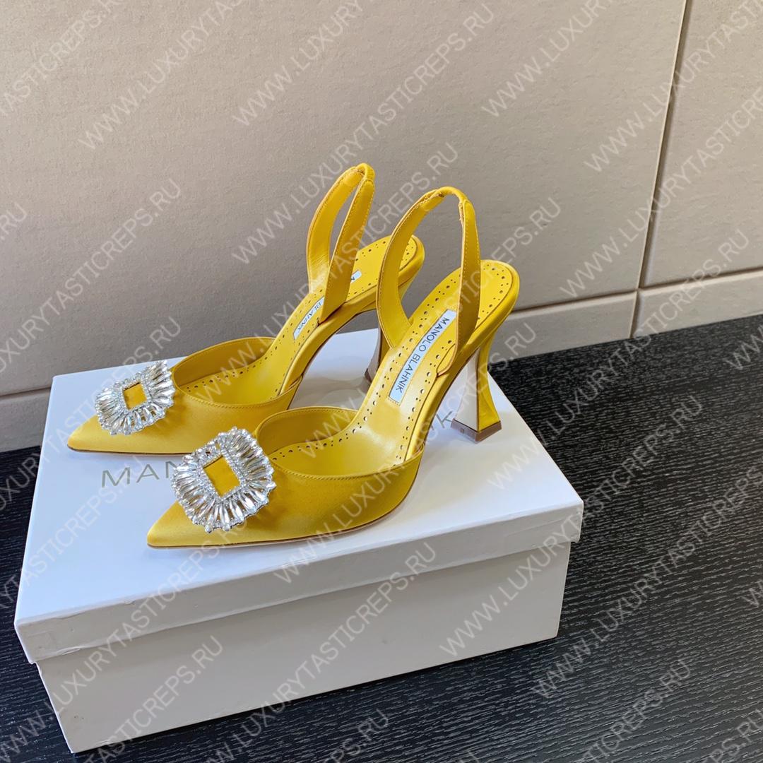 MANOLO BLAHNIK PRIETASLI SLINGBACK PUMPS YELLOW 419-0473-0005