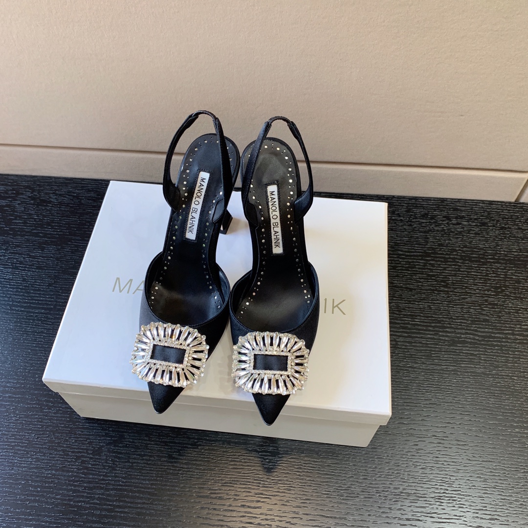MANOLO BLAHNIK PRIETASLI SLINGBACK MULE BLACK 419-0473-0005
